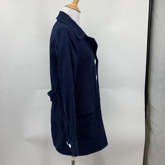 J Crew Peacoat Womens 4 Navy Double Breasted Heavyweight Cotton Twill Jacket - Picture 4 of 14